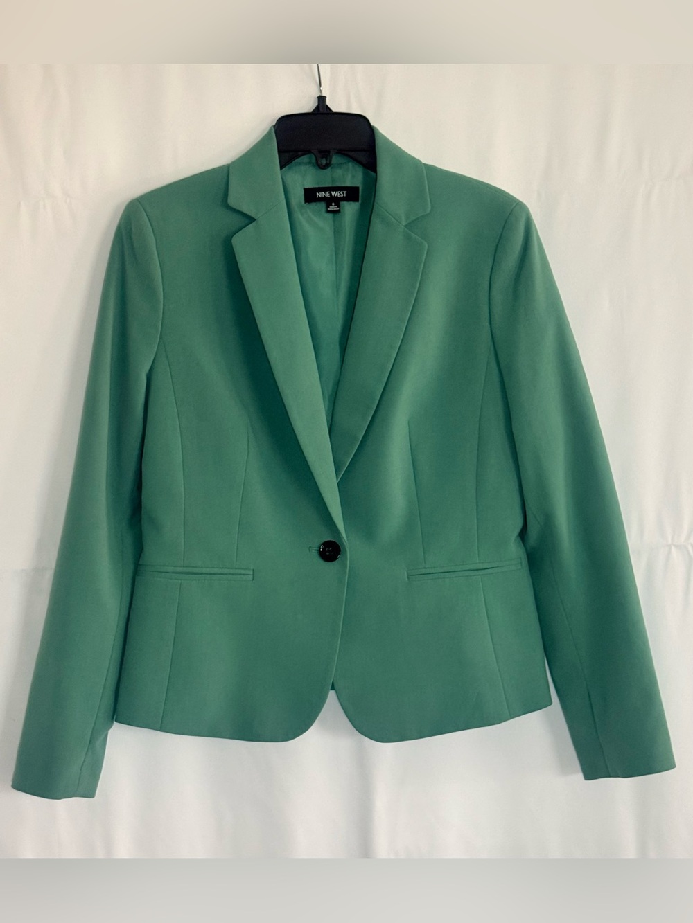 Nine West Mint Green Single-Button Blazer